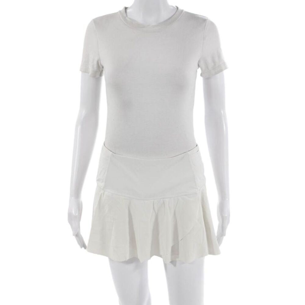 Lululemon Womens Mini Skater Skort White Nylon Lycra Size 8
